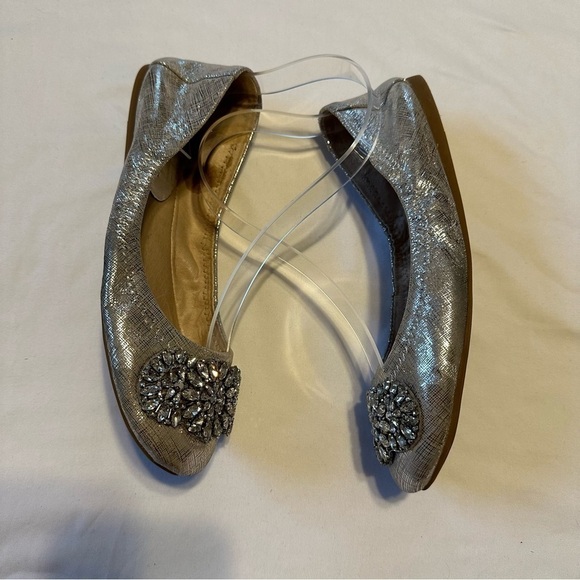 Antonio Melani Silver Sparkly Ballet Flats  7 - Picture 5 of 9